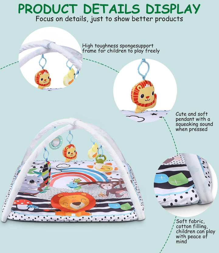 Baby-Spielmatte, Babyspielzeug 0-6 Monate, Babymatte Baby, Play Arch Baby Gym, Verstellbarer Bogen,