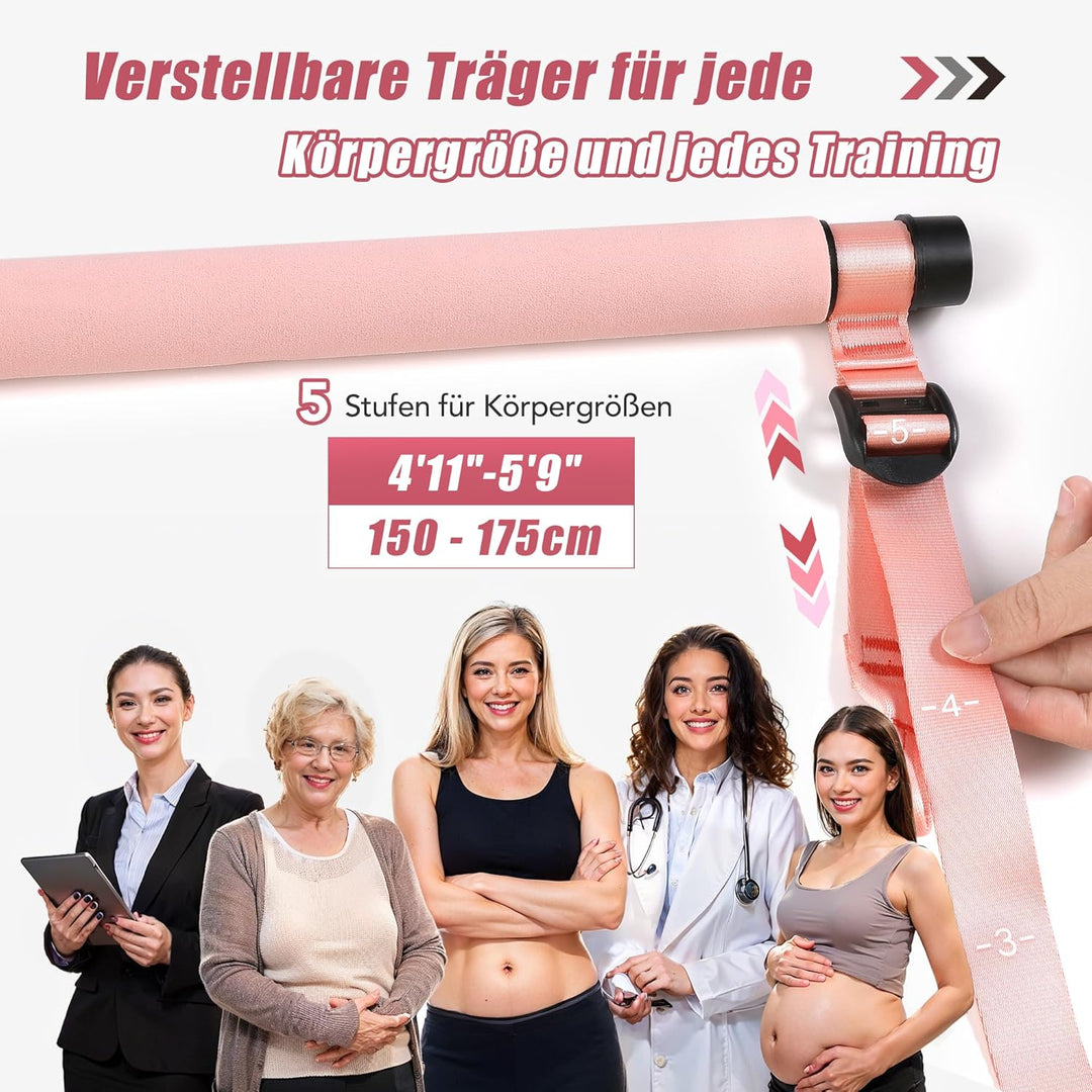 ALongSong Pilates Bar Set mit Widerstandsbänder Krafttraining 180LBS/140LBS/240LBS/360LBS Resistance