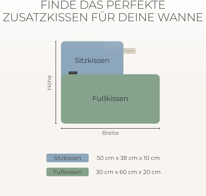 BADESOFA® Fusskissen | Premium-Qualität | Badewannen-Kissen für bequemes Baden | Made in EU | Badewa