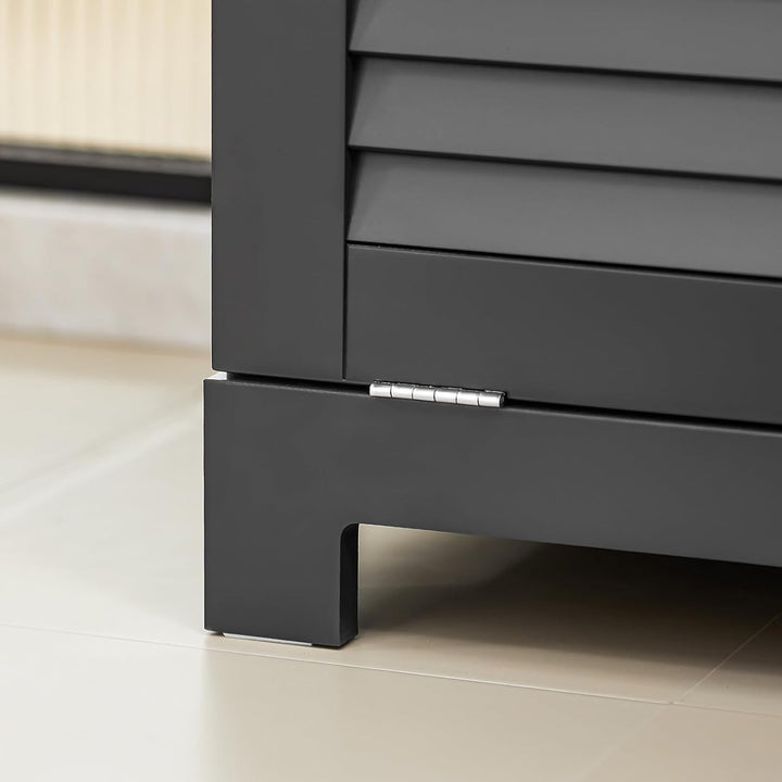 SoBuy BZR73-DG Wäscheschrank mit ausklappbarem Wäschesäcken Wäschesack Wäschetruhe Wäschesammler Wäs