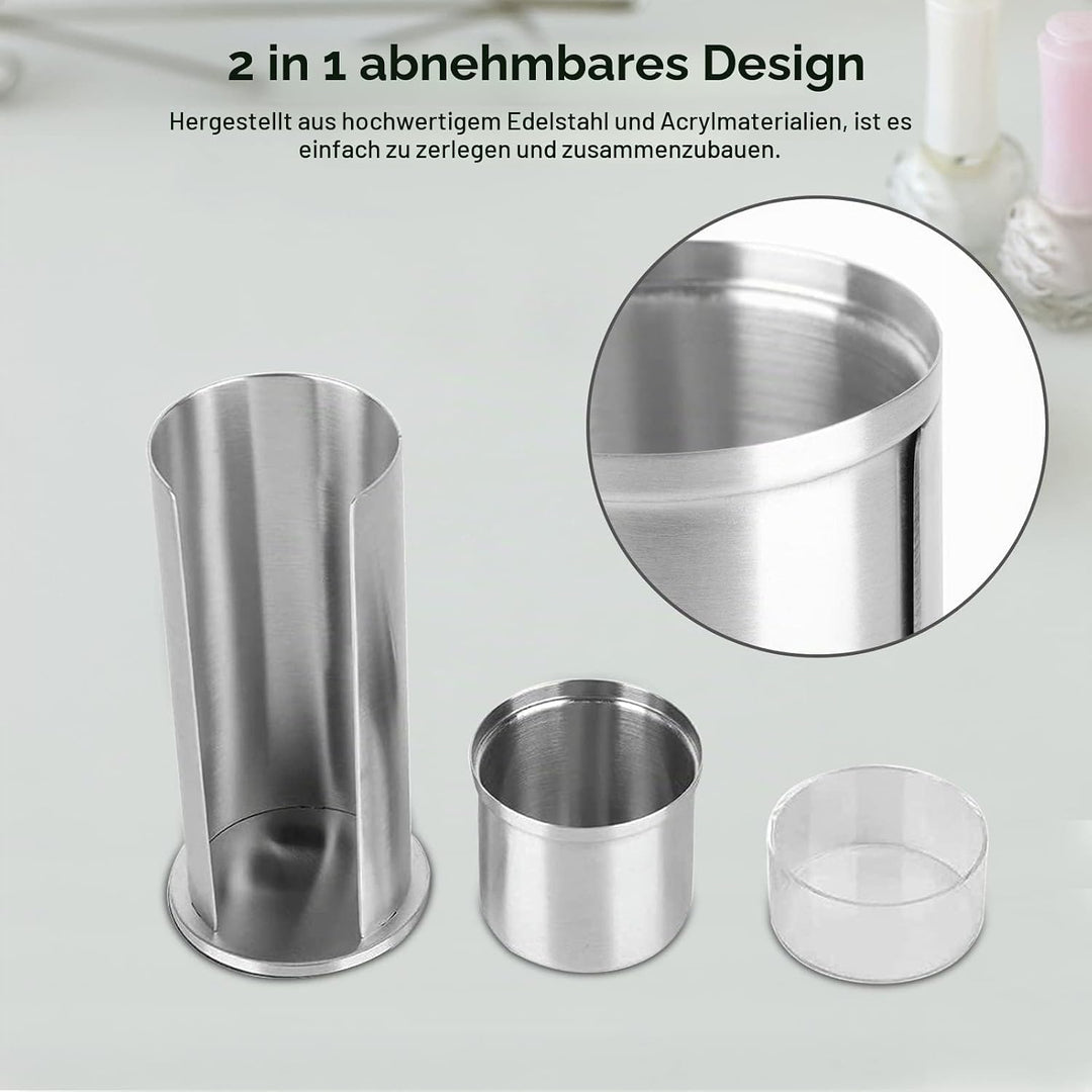 HERCHR 2-in-1-Edelstahl-Wattestäbchenhalter, Make-up-Wattepads-Spender, Organizer, Qtip-Halter, Spen