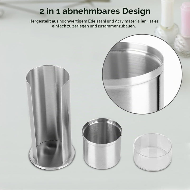 HERCHR 2-in-1-Edelstahl-Wattestäbchenhalter, Make-up-Wattepads-Spender, Organizer, Qtip-Halter, Spen