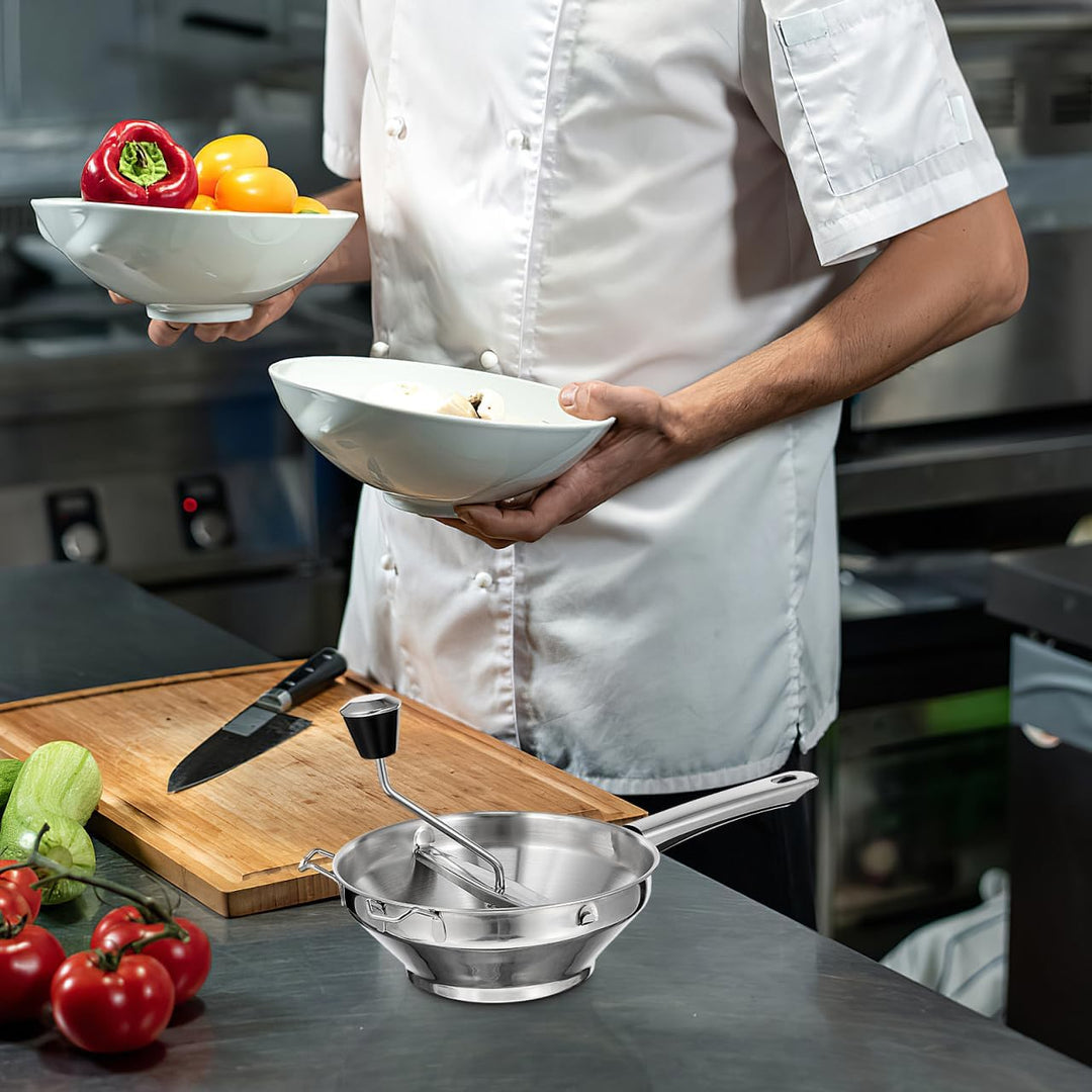 Amosfun Edelstahl Kartoffelpresse Manuelle Kartoffelquetsche Mit Ergonomischer Kurbel FüR Cremiges K