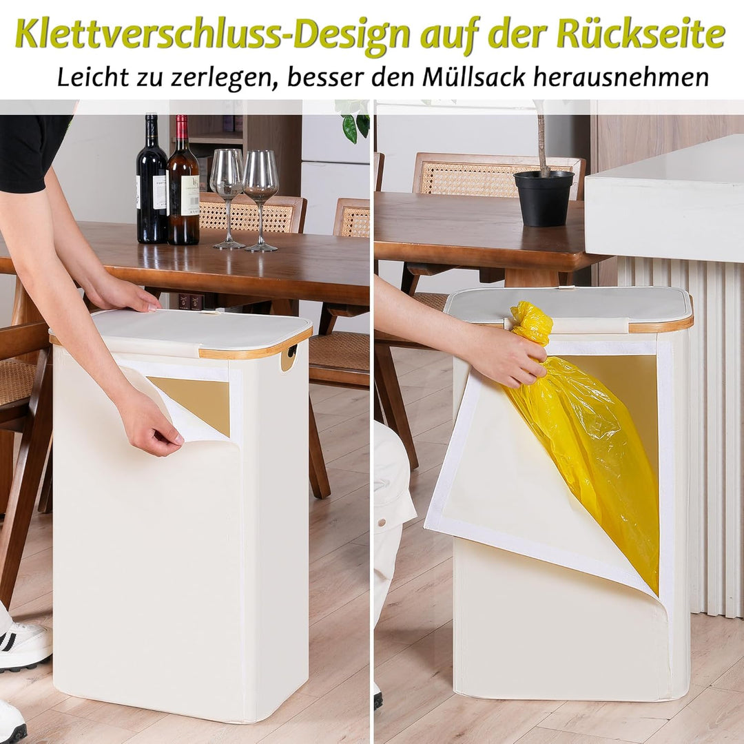 efluky Gelber Sack Ständer 100L, Mülleimer mit Deckel, Müllsackständer für Gelbe Säcke, Leichte Entn
