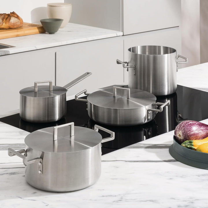 Alessi Convivio DC100S7 - Design Kochgeschirr-Set, Griffe aus Edelstahl 18/10 mit PVD-Beschichtung,