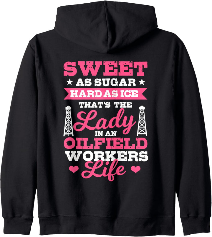 Oilfield Workers Gifts Oil Rig Oilfield Wife Design On Back Kapuzenjacke