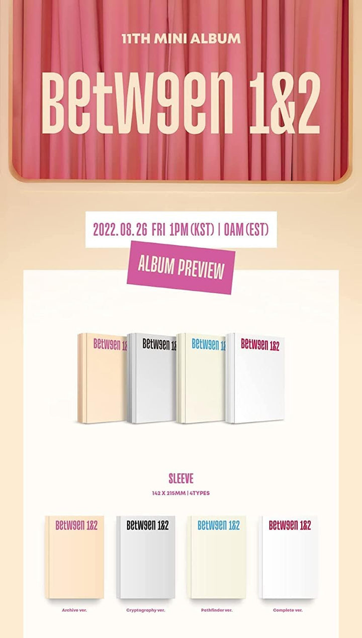 JYP Entertainment TWICE - BETWEEN 1&amp;2 11th Mini Album+Pre-Order Benefit+Folded Poster (Complete ver.