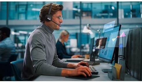 Yealink WH64 Mono Teams Headset inkl. Basisstation - Ideal für Microsoft Teams, Komfortables EIN-Ohr