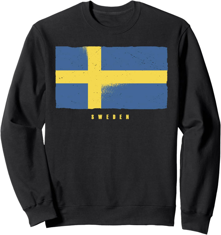 Flag of Sweden Swedish Grunge Distressed Design Sweatshirt