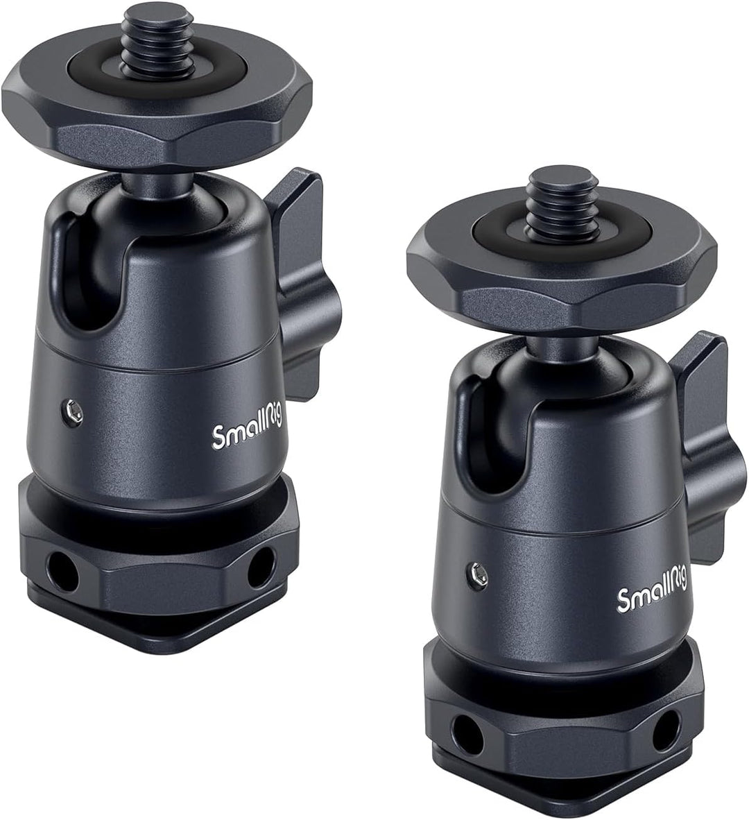 SMALLRIG Mini Ball Head (2er-Pack) mit 1/4"-Schraube und Abnehmbarer Schuhhalterung, 360 Grad drehba