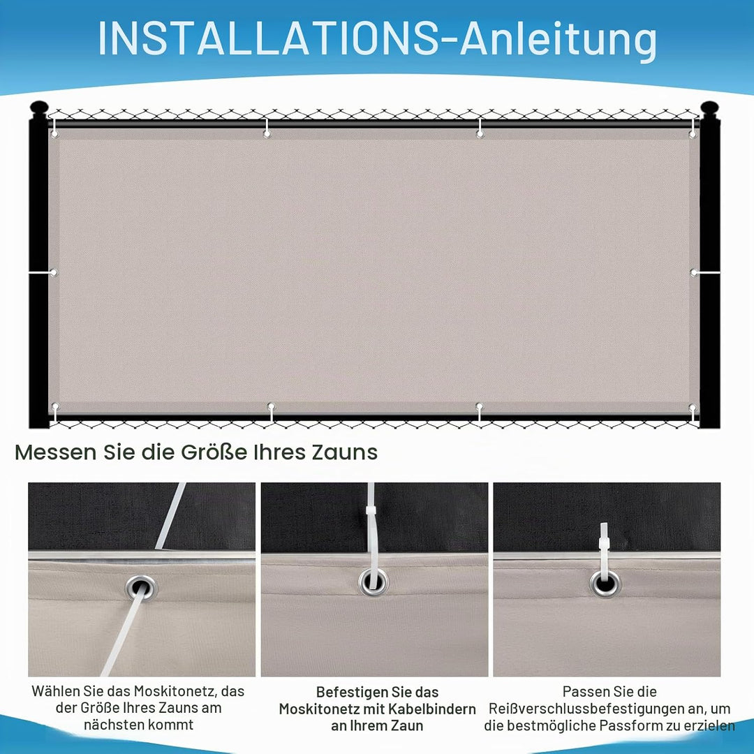 SUNNY GUARD Balkon Sichtschutz Wetterfest 70x500cm Balkonverkleidung Balkonabdeckung Balkonumspannun