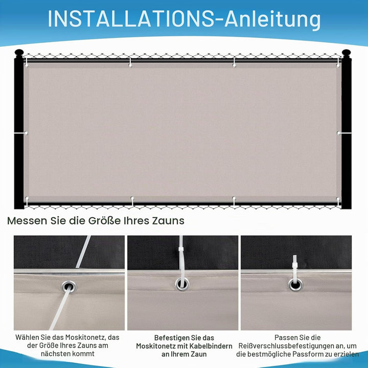 SUNNY GUARD Balkon Sichtschutz Wetterfest 70x500cm Balkonverkleidung Balkonabdeckung Balkonumspannun