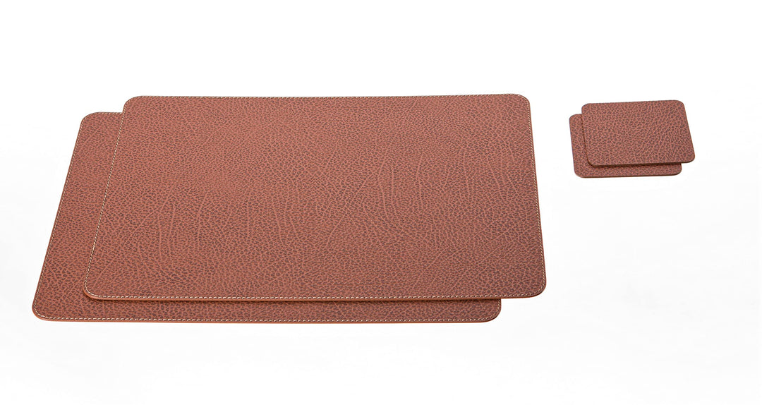 Nikalaz Platzsets und Untersetzer aus Recyceltem Leder Tisch-Sets, 2 Stück Tischsets, Platzdeckchen