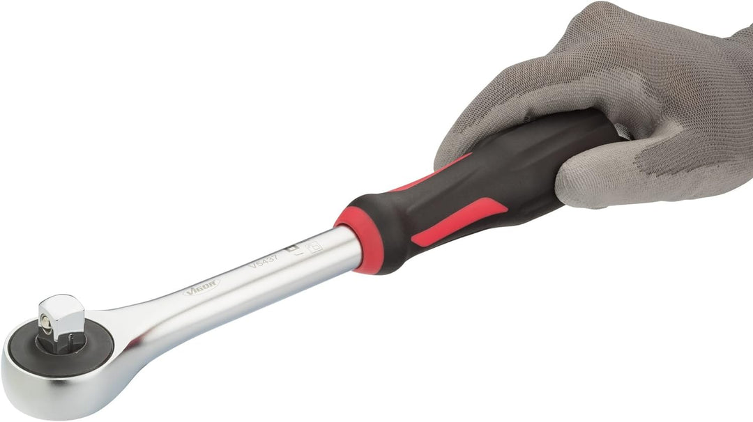 Vigor Umschaltknarre (Vierkant 12,5 mm (1/2 Zoll), 360° Drehgriff, Durchsteckvierkant für Links- und