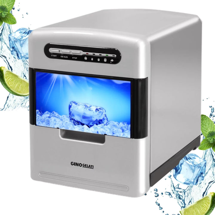 Syntrox Germany Eiswürfelmaschine Korai (Edelstahl + Display + Kontrollleuchten), Eiswürfelgrössen a