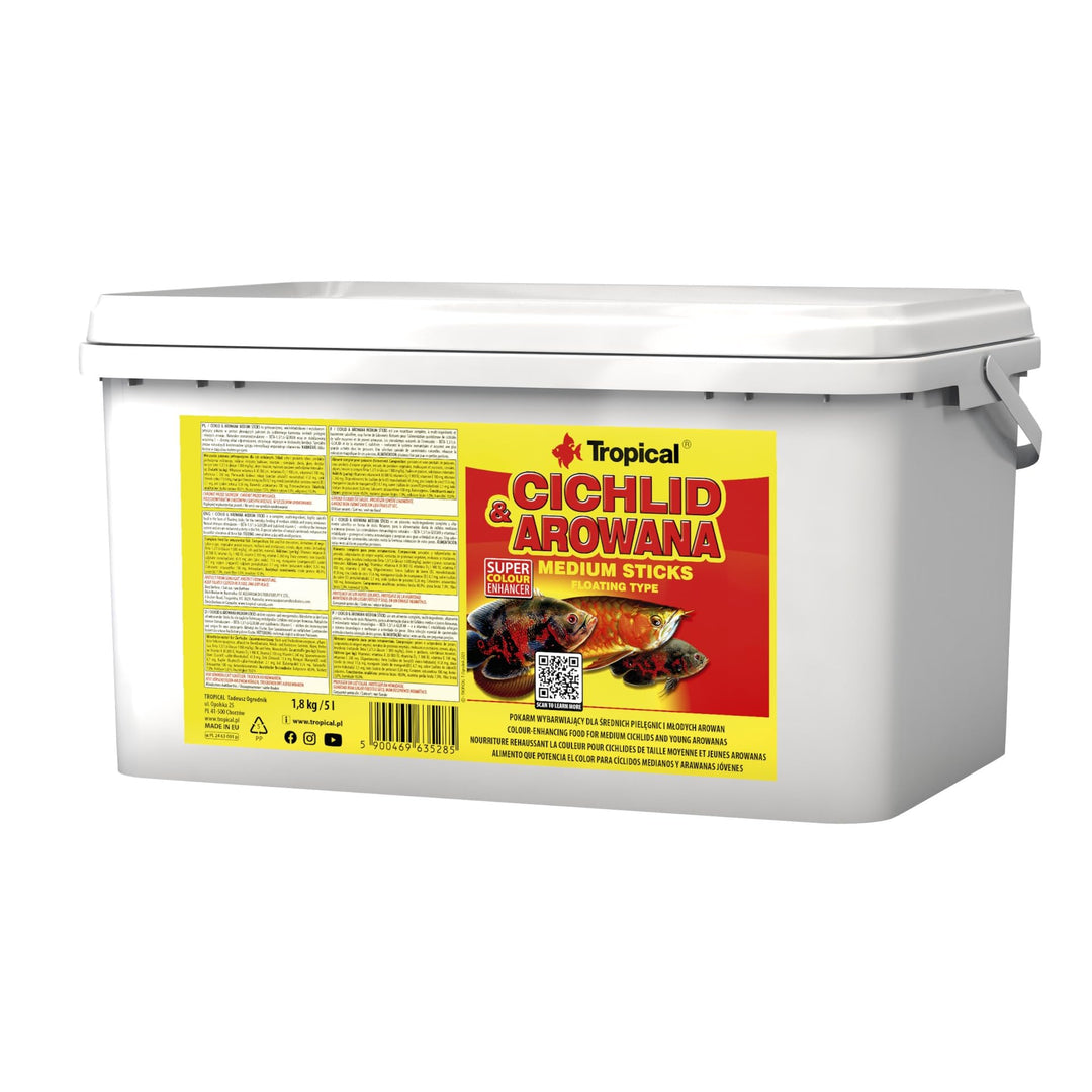 Tropical Cichlid & Arowana Medium Sticks - Farbverstärkende Futtersticks mit Astaxanthin, 1er Pack (