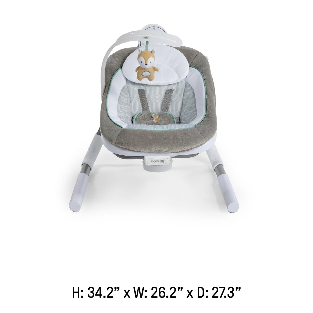Ingenuity, AnyWay Sway Ray, tragbare Babyschaukel & Babywippe mit Vibrationen, Spielgoben, 16 Melodi