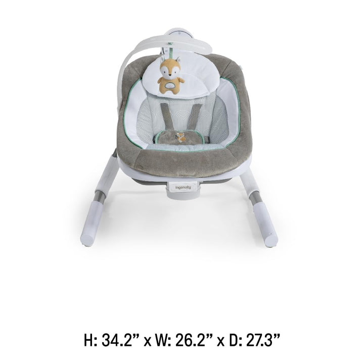 Ingenuity, AnyWay Sway Ray, tragbare Babyschaukel & Babywippe mit Vibrationen, Spielgoben, 16 Melodi