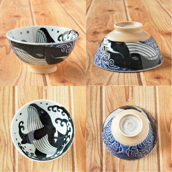 Minoru Touki Reisschale aus Keramik, klein, 2 Stück, φ11,1 x 6,4 cm, 320 ml