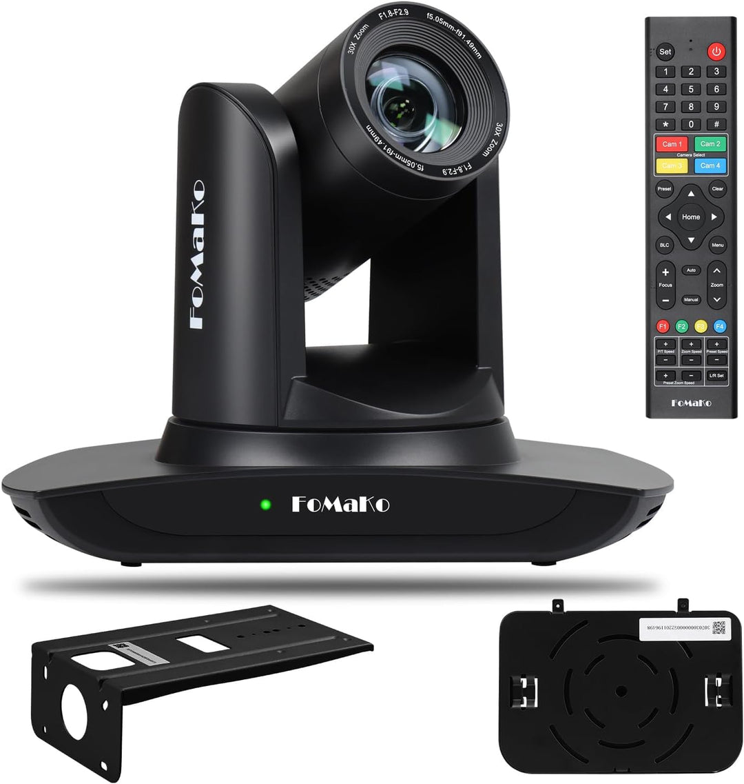 FoMaKo PTZ Kamera KI-Auto-Tracking 30x Optischer Zoom 1080p 60fps, mit HDMI/USB3.0/LAN(PoE) für Live