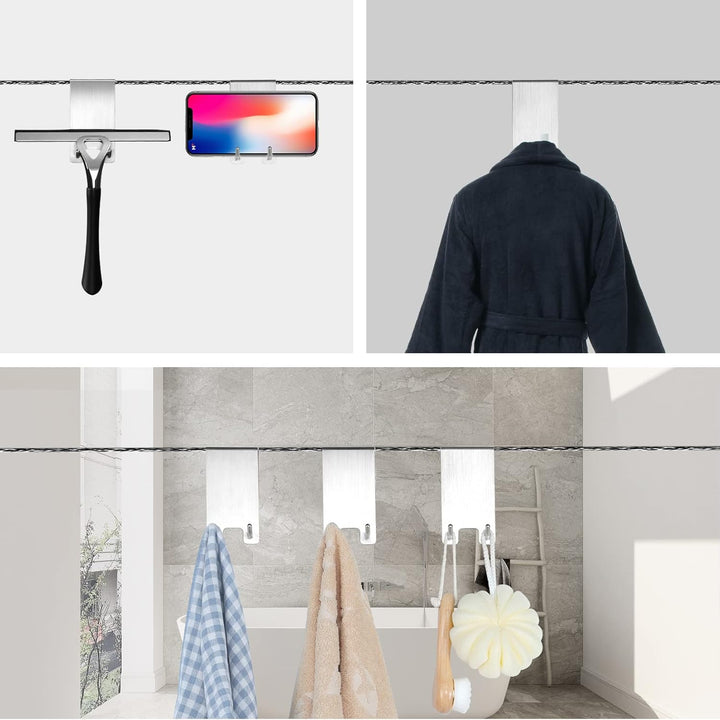 Kegii Bademantel-Handtuchhaken Duschhaken 3 Stück - Haken für Duschwand, Edelstahl Handtuchhalter oh
