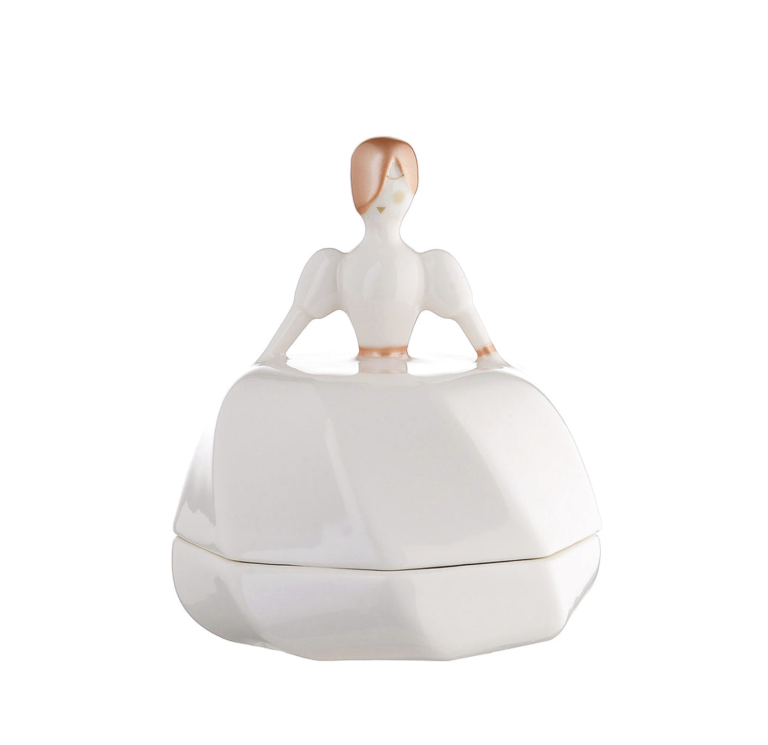 Alessi Bonbonniere, Porzellan, weiss, 20 x 0.35 x 20 cm