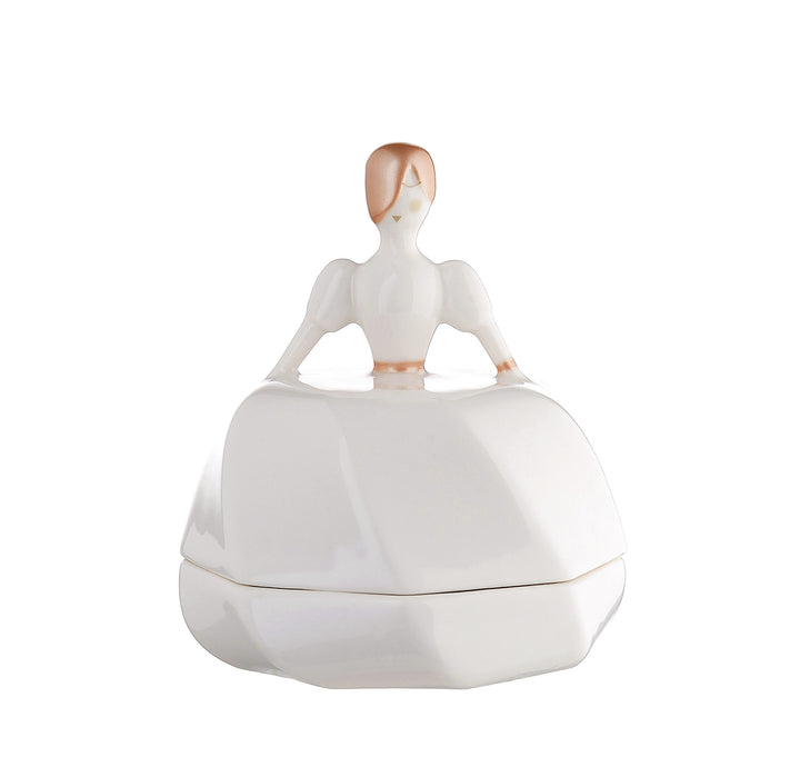 Alessi Bonbonniere, Porzellan, weiss, 20 x 0.35 x 20 cm