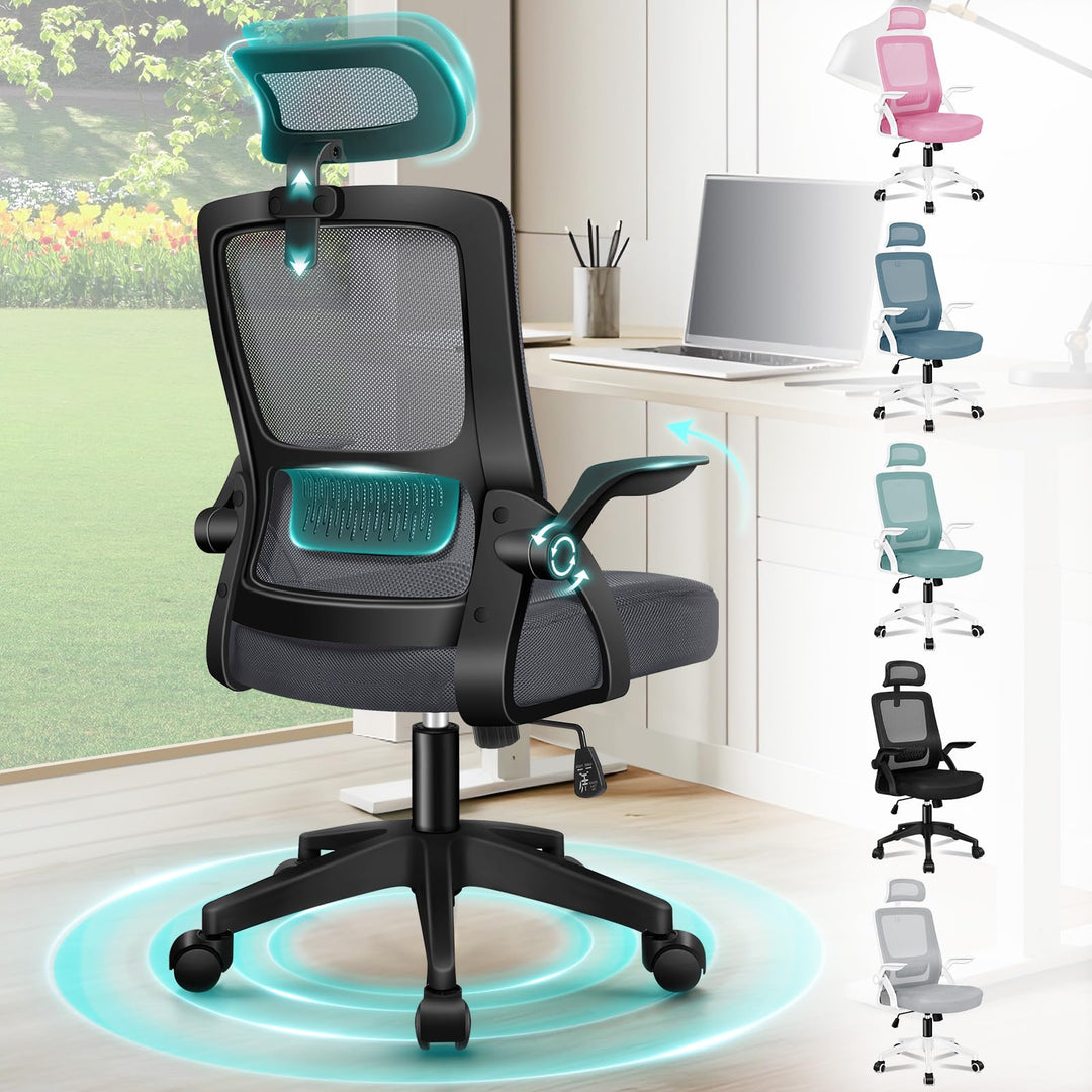 ALFORDSON Ergonomischer Büro-Schreibtischstuhl, Computerstuhl mit dynamischer Lordosenstütze, neigba