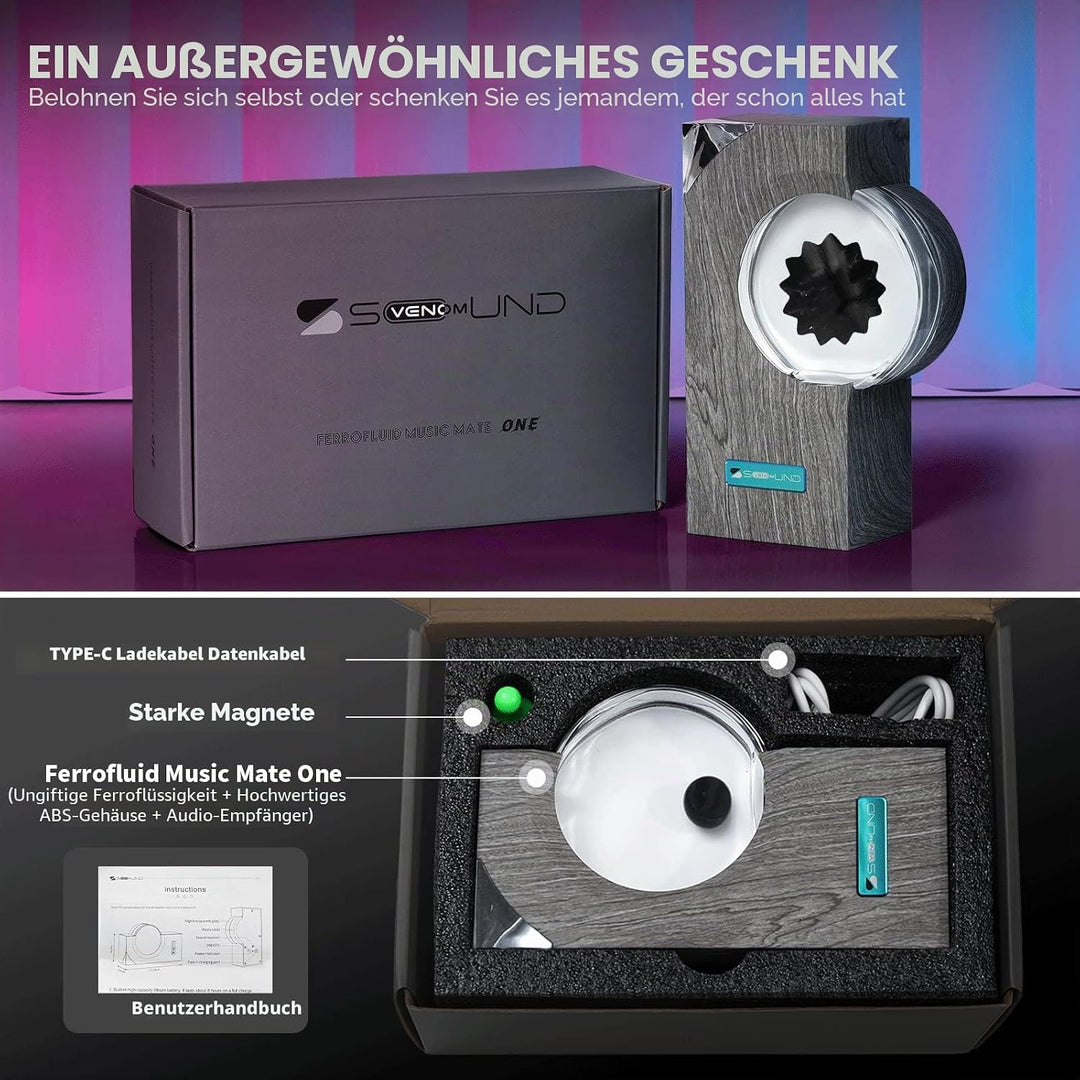 Sovenomund Dancing Ferrofluid with Music Rhythm, Ferrofluid Speaker Music Mate/Sound Partner, Ferrof