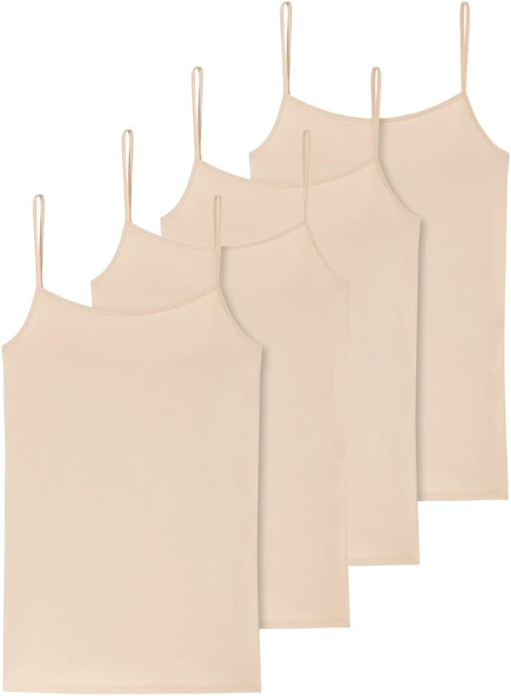 Schiesser Damen 2 PACK Spaghetti Top Unterhemd Bio Baumwolle - 95/5 Organic 36 4 X Sand, 36 4 X Sand