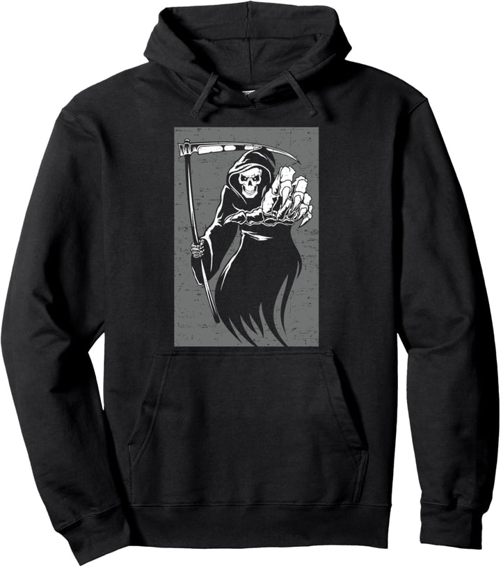 Sensenmann Gevatter Todesengel Grusel Halloween Kostüm Pullover Hoodie