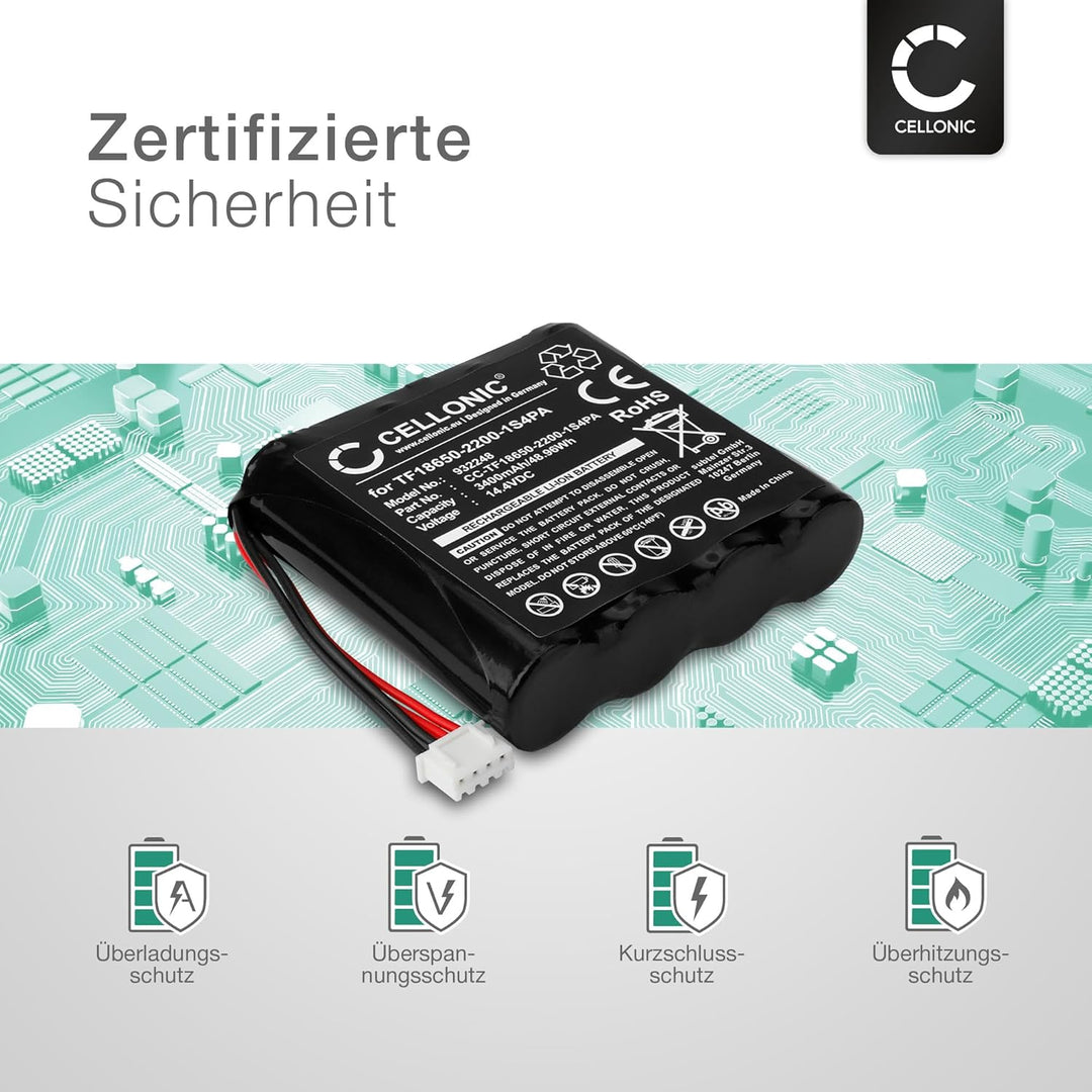 CELLONIC, Lautsprecherakku kompatibel mit Marshall Kilburn (3400mAh, 14.4V) 1x Ersatzakku TF18650-22