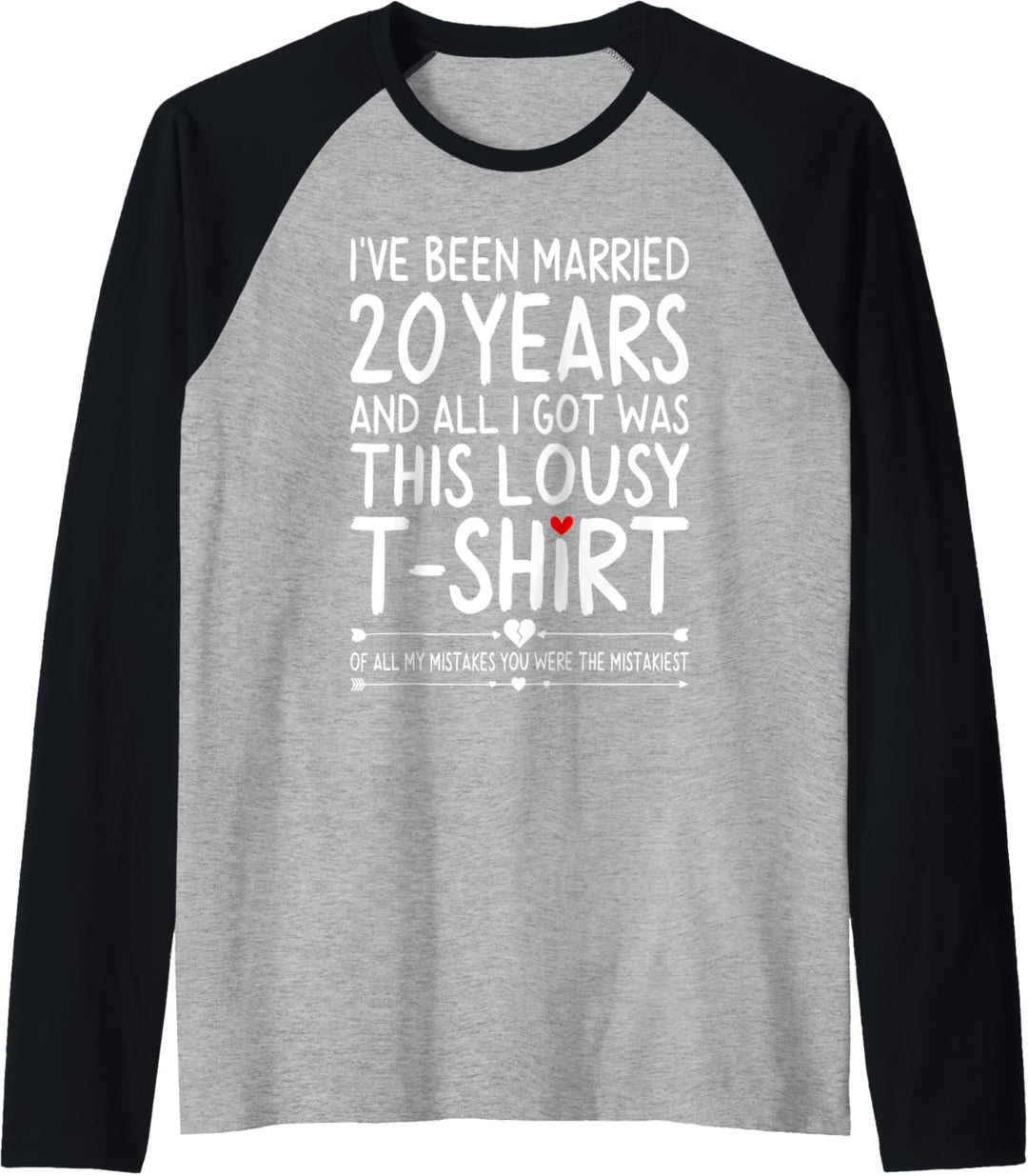 20th Wedding Anniversary Shirts for Her 20 Years of Marriage Raglan