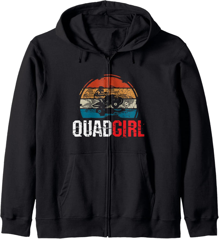 Quadgirl, Lustiger Spruch Quad-Bike Fahrer, Mädchen Motiv Kapuzenjacke