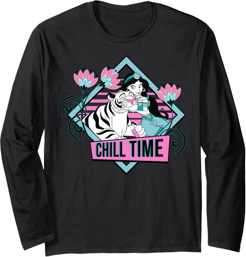 Disney Aladdin Jasmine And Rajah Chill Time Portrait Langarmshirt