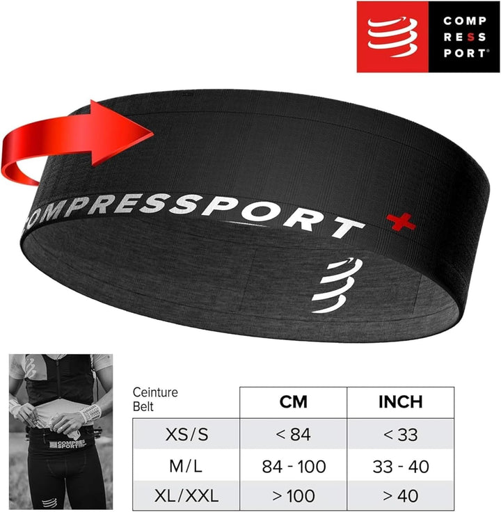COMPRESSPORT Free Belt Laufgürtel M/L Schwarz, M/L Schwarz
