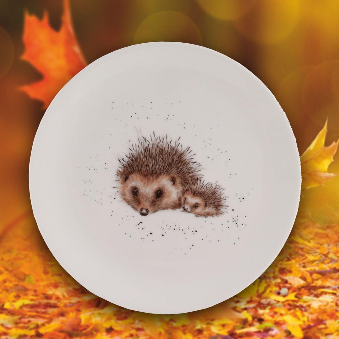 Wrendale Designs Porzellan-Kuchenteller Igel-Mama mit Kind ca. 20,5 cm D für Frühstück Kaffee & Kuch