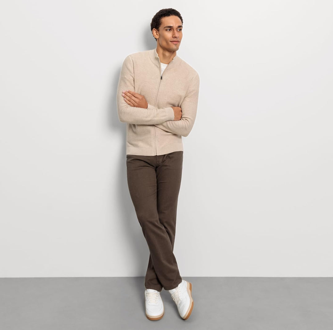 OLYMP Herren Strickjacke Casual.Strick,Struktur,Regular fit M Hellbeige 20, M Hellbeige 20