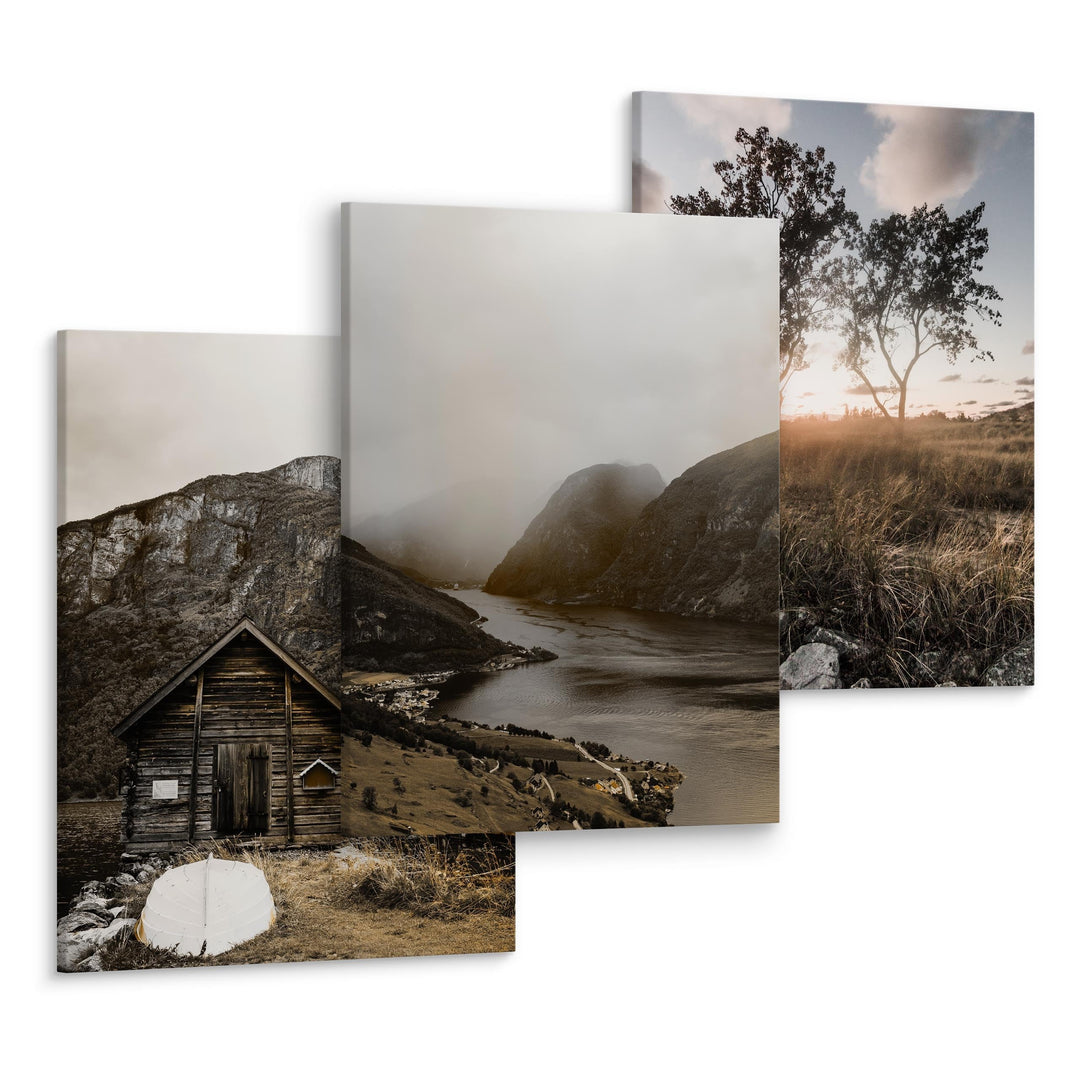 Muralo - Wandbilder Set - Leinwand Bilder Set Aufhängefertig - Bilder für Wohnzimmer Schlafzimmer -