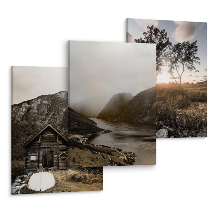 Muralo - Wandbilder Set - Leinwand Bilder Set Aufhängefertig - Bilder für Wohnzimmer Schlafzimmer -