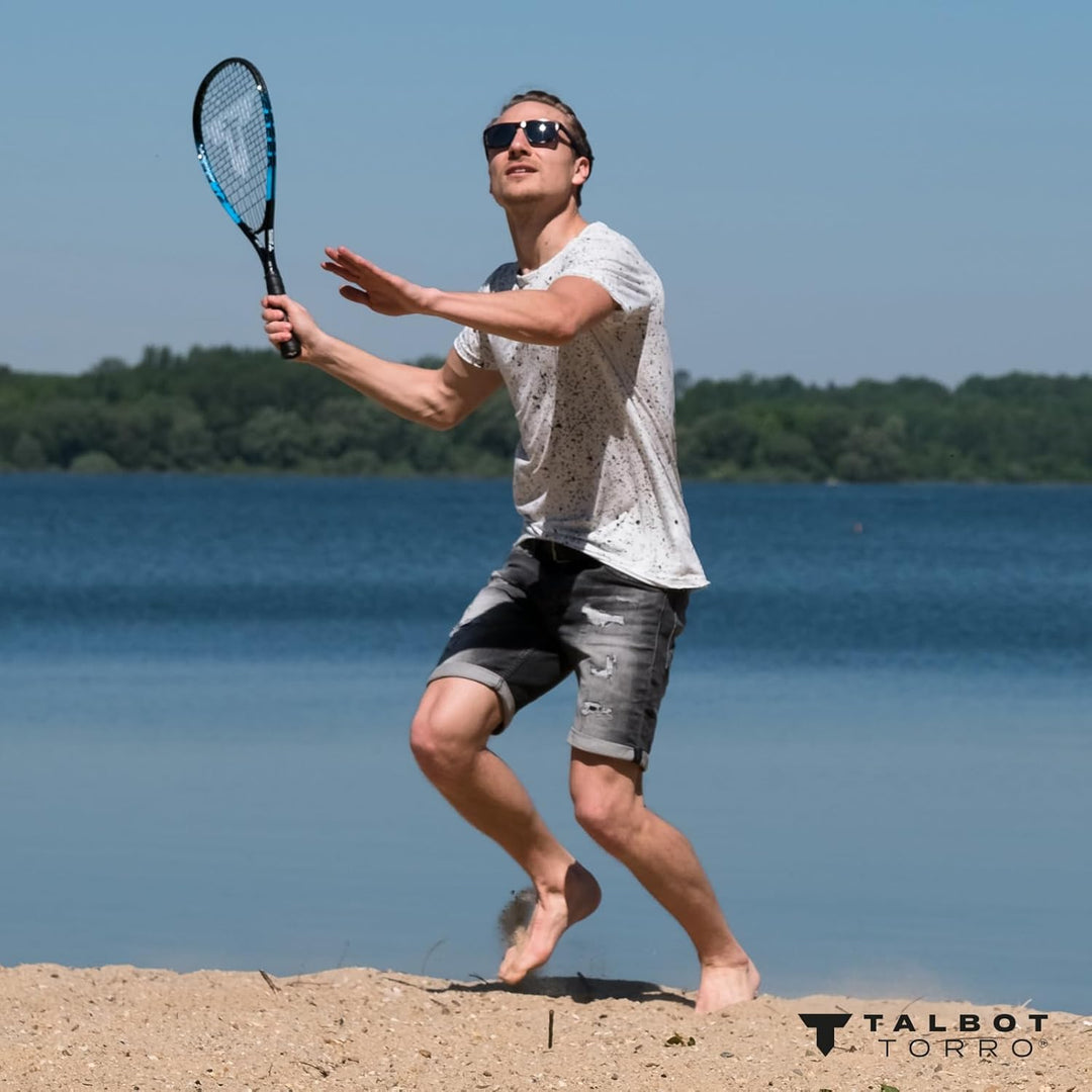 Talbot Torro Speed-Badminton Set Speed 6600, 2 kraftvolle Alu-Rackets 58,5cm, 6 oder 5 windstabile F