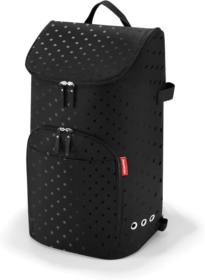 reisenthel citycruiser Set (Rack + Bag) Tasche Glossy dots Black + Rack Black - Praktische Einkaufst