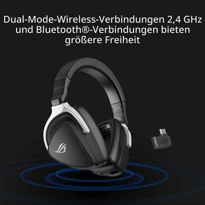 ASUS ROG Delta S Wireless Gaming Headset (drahtlose USB-C 2,4 GHz- und Bluetooth-Verbindungen, 25 St