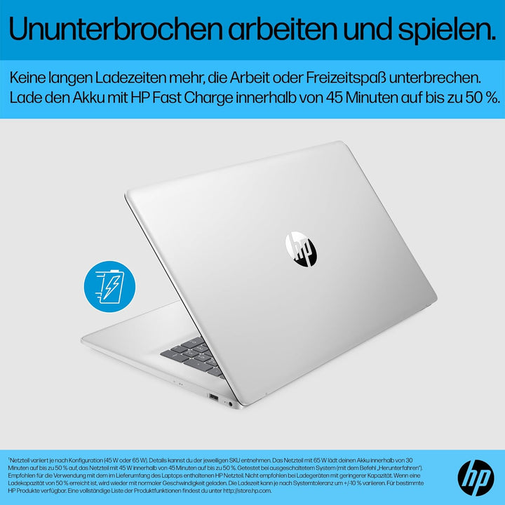 HP Laptop mit 17,3" FHD Display, AMD Ryzen 5 7520U, 16GB DDR5 RAM, 512 GB SSD, AMD Radeon-Grafik, Wi