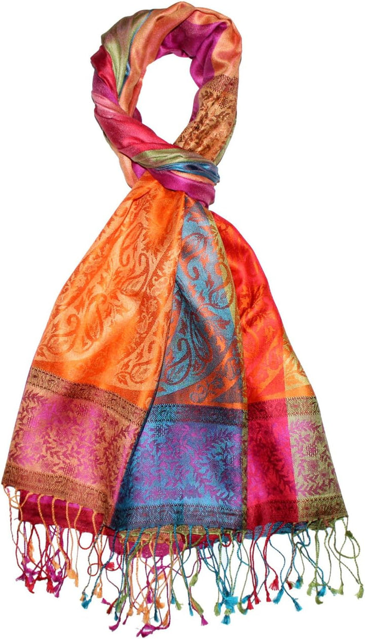 Lorenzo Cana Damen Pashmina Schal Schaltuch jacquardgewebt 100% Seide 70 cm x 190 cm Paisleymuster S