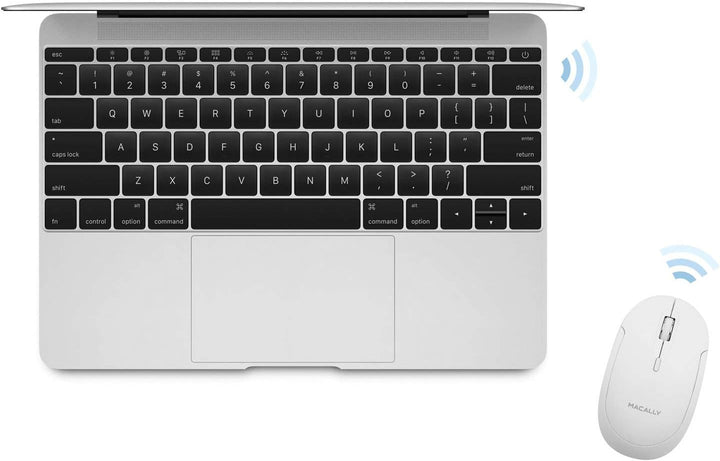 Macally BTDYNAMOUSE-W, optische Bluetooth Maus mit 3 Tasten und Scrollrad, drahtlose Mouse für Mac u