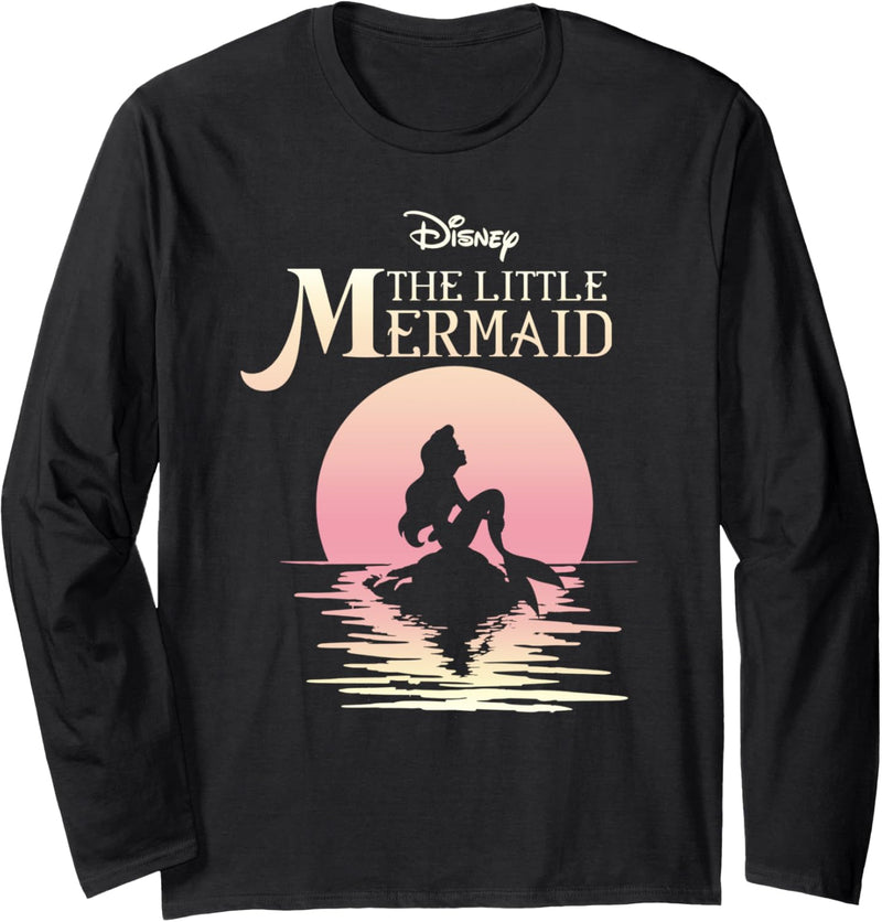 Disney The Little Mermaid Ariel Rock Moon Silhouette Langarmshirt