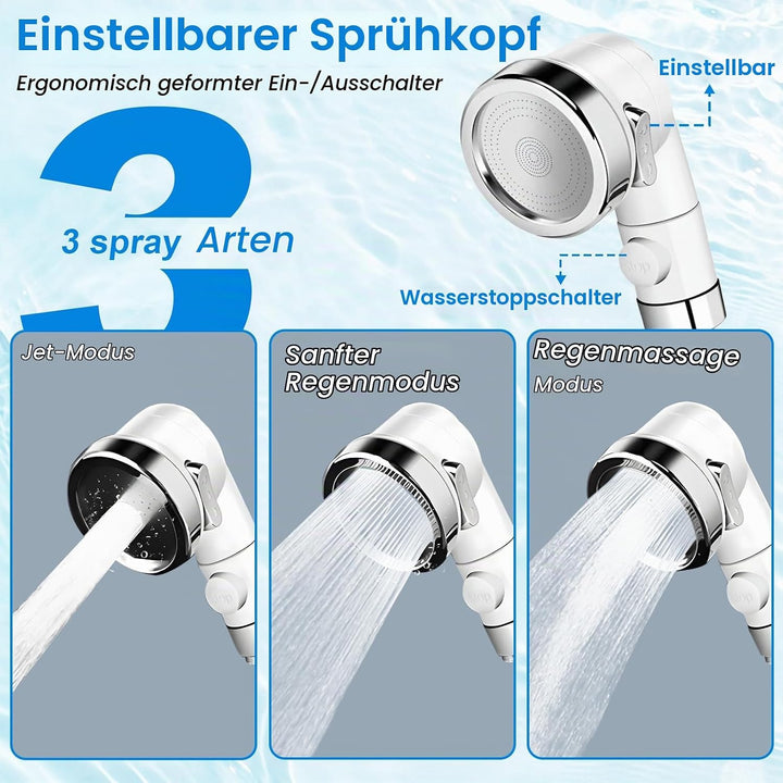 Handbrause für Waschbecken Set, Waschbeckenbrause mit Schlauch 1.5M, Duschkopfhalter und Wasserhahns