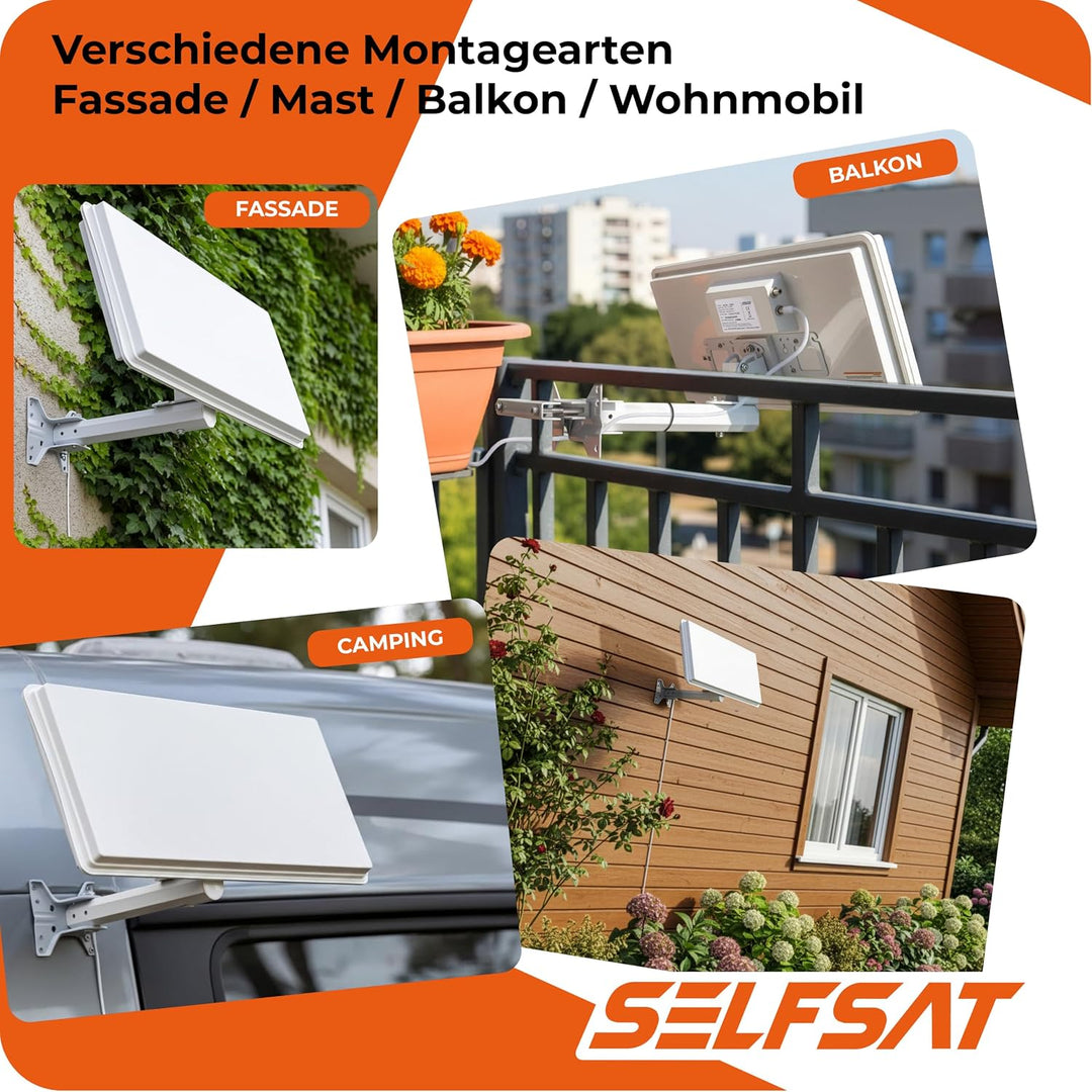 Selfsat H30D4 Flachantenne Quad LNB-Version Quad Single, Quad Single