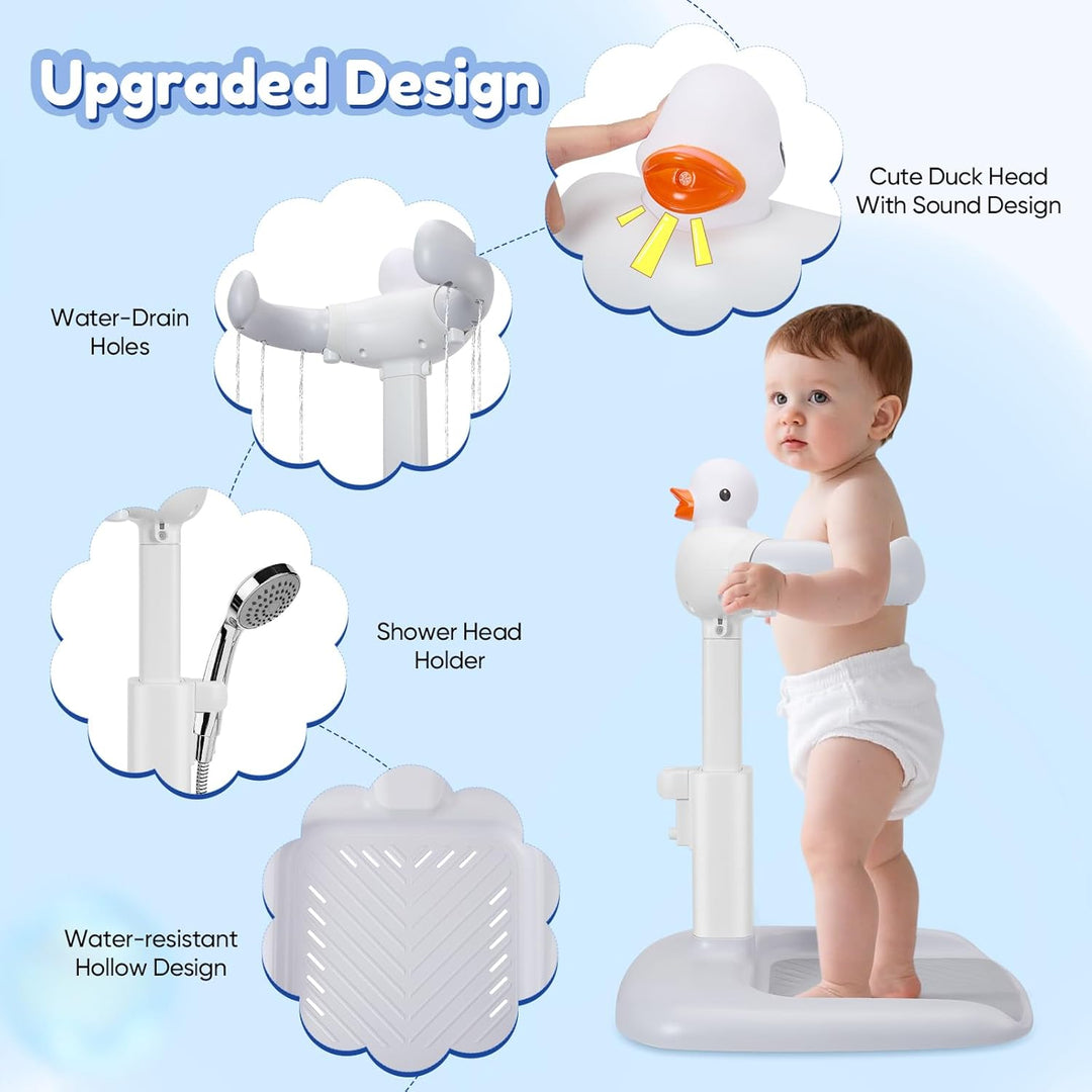 Baby Badewannenständer Duschständer Höhenverstellbar,Baby Dusche Ständer mit AntiRutsch-Basis,Stehhi